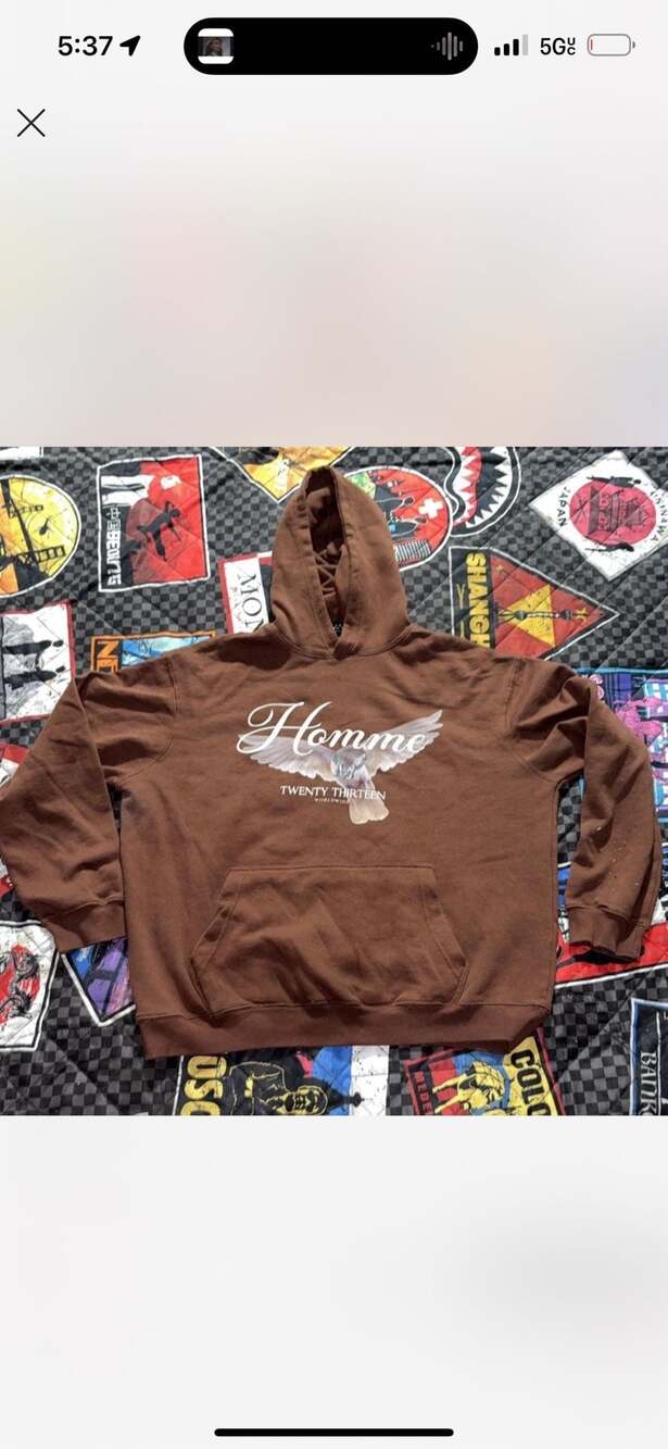 Homme Twenty Thirteen Worldwide Brown Graphic Hoodie